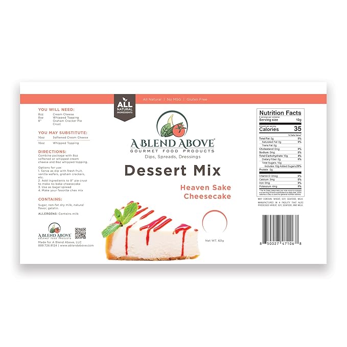 A Blend Above No-Bake Desserts Mix Variety Pack - Includes Heaven Sake Cheesecake, White Chocolate