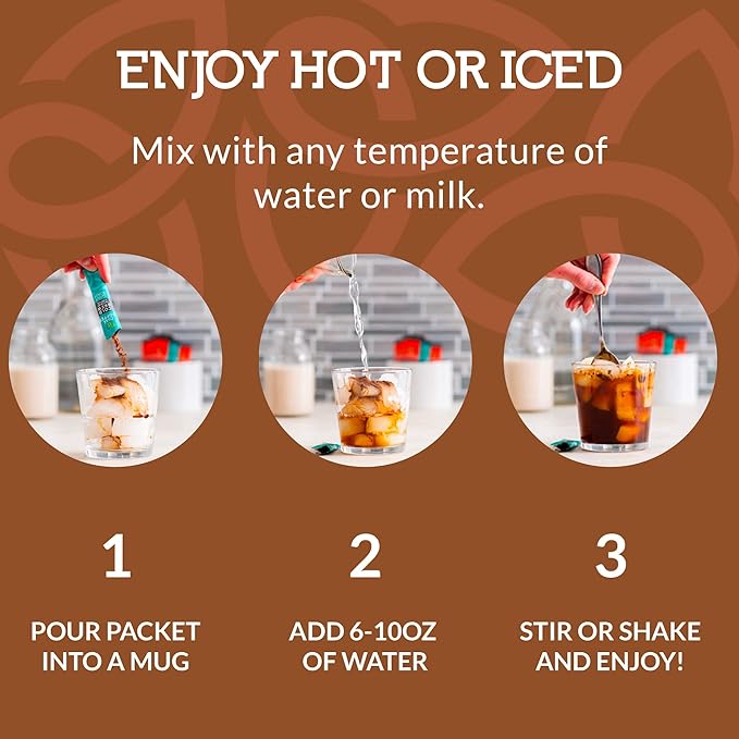 Cusa Tea & Coffee, Dirty Chai Cold Brew. Premium Instant Coffee, Rainforest Alliance Certified