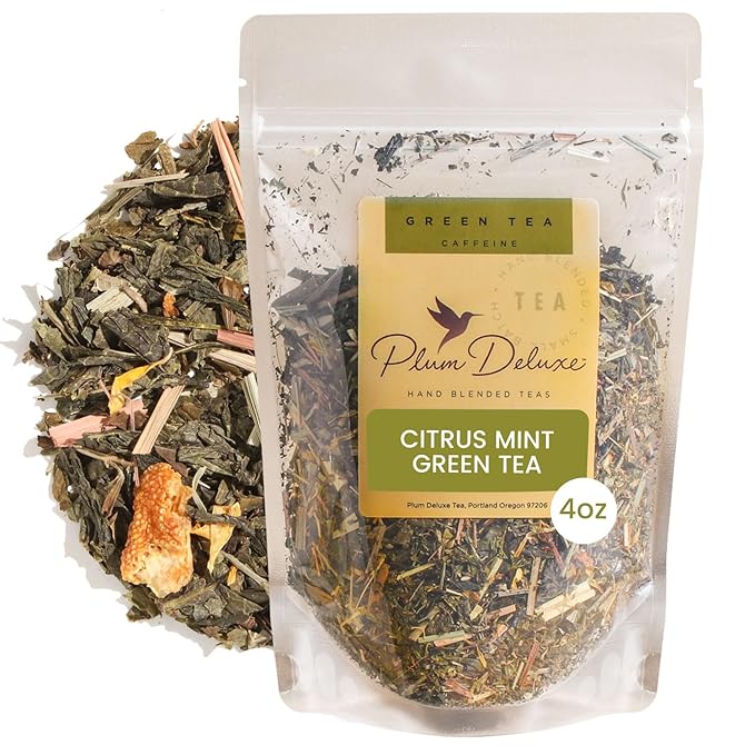 Citrus Mint Green Tea – Refreshing Loose Leaf Blend with Green Tea, Orange, Lemon, Lemongrass and