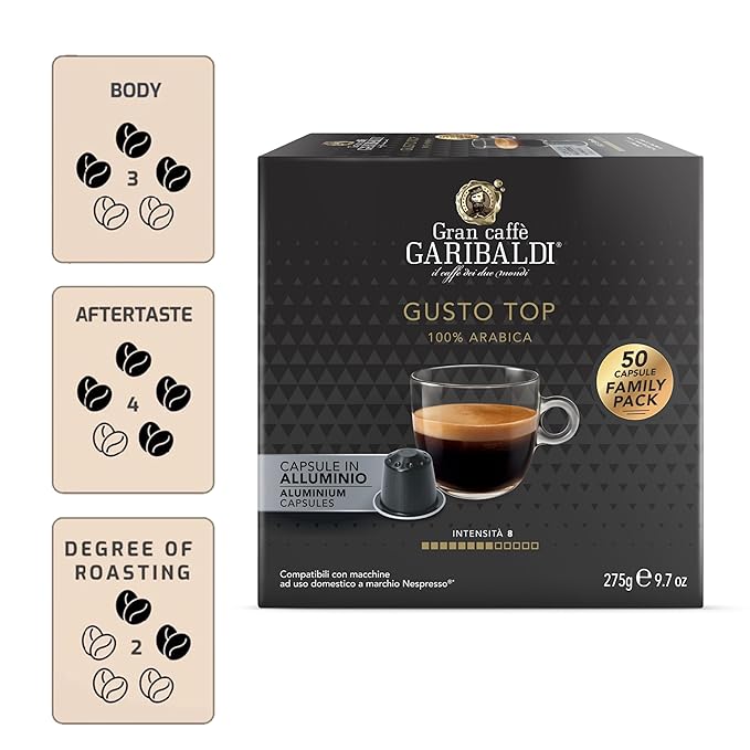 Gran Caffè Garibaldi Espresso Pods, Italian Roasted Compatible Nespresso Original Line Machines