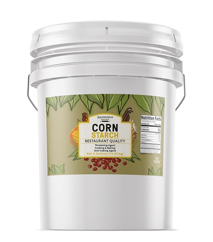 Corn Starch By Unpretentious Baker, Resealable 5-Gallon Bucket, Thickening Agent, For Bulk Baking &