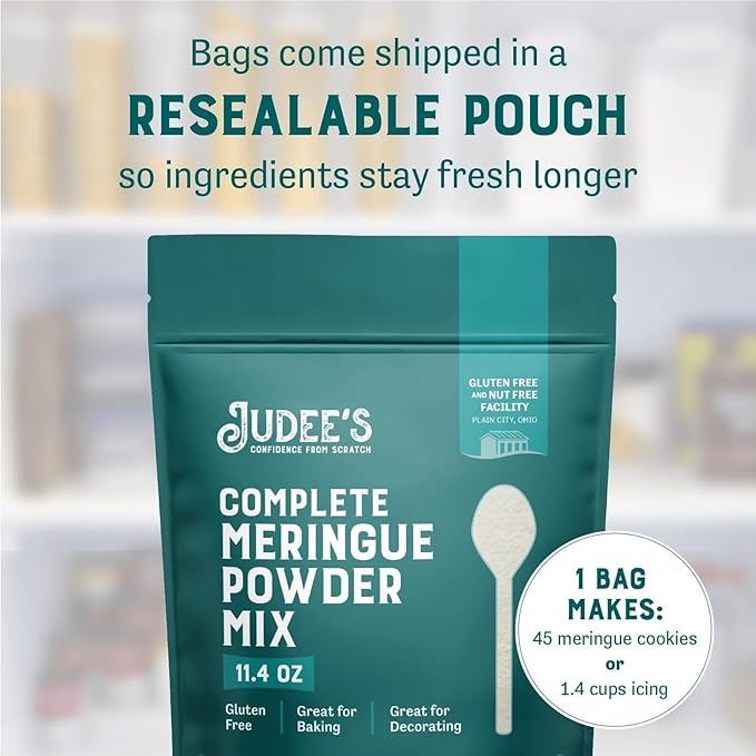 Judee's Gluten Free Complete Meringue Powder Mix - 11.4 Oz for Baking and Decorating - Gluten-Free