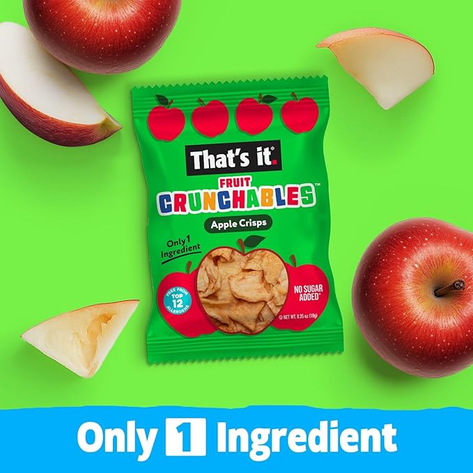 That's it. Fruit Crunchables (15 Pack) Apple Crisps healthy snacks for kids, Plant-Based, Non-GMO