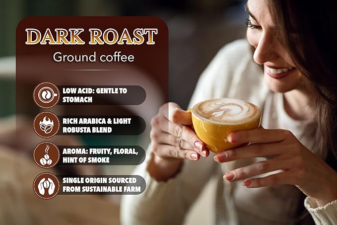 TARMO -BOOST UP | Low Acid ARABICA & ROBUSTA BLEND Ground Coffee | Specialty Vietnamese Coffee |