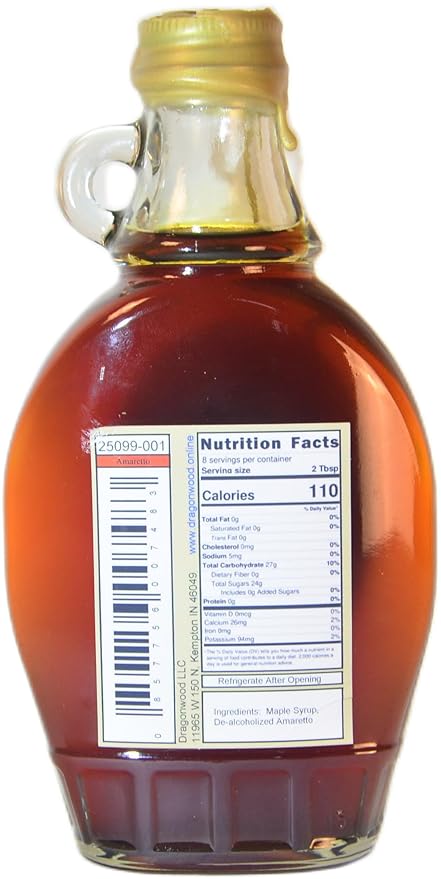 Amaretto Maple Syrup - For Pancakes and Waffles ??Made With Pure Maple Syrup And Dealcoholized