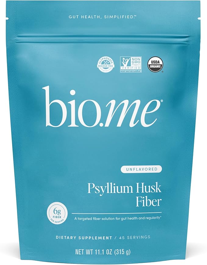 Psyllium Husk Fiber Unflavored (6g Per Serving) - Gluten-Free Fiber Supplement for Women & Men