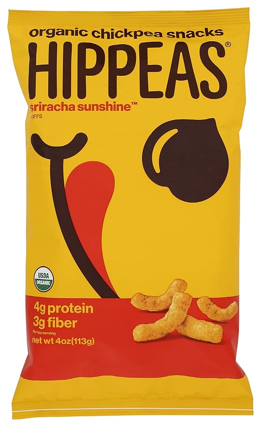 Hippeas Chickpea Puffs, Sriracha Sunshine, 4 Ounce (Pack of 1), 4g Protein, 3g Fiber, Vegan