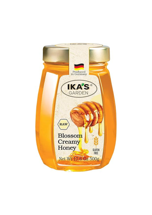 Ika's Garden Raw Blossom Creamy Honey - 100% Pure, Unfiltered, Gluten-Free – Product of Germany