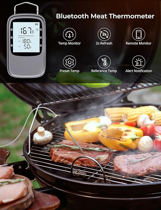 Govee Bluetooth Meat Thermometer, Wireless Meat Thermometer for Smoker Oven, Digital Grill