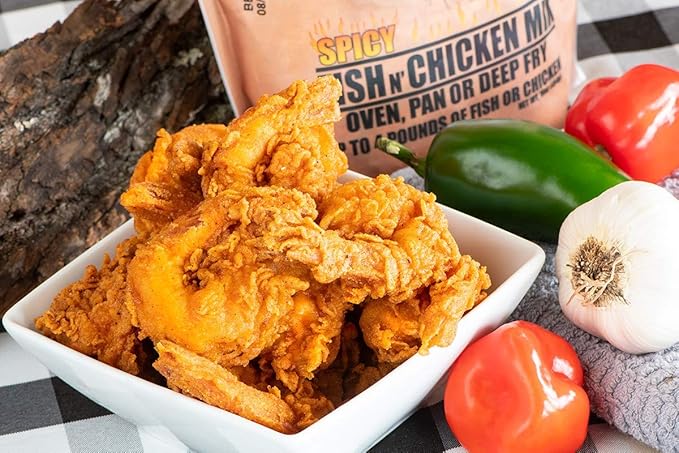 Lefty's Spicy Fish & Chicken Mix | Air Fry and Oven Baked Seasoned Coating Mix for Fish, Chicken