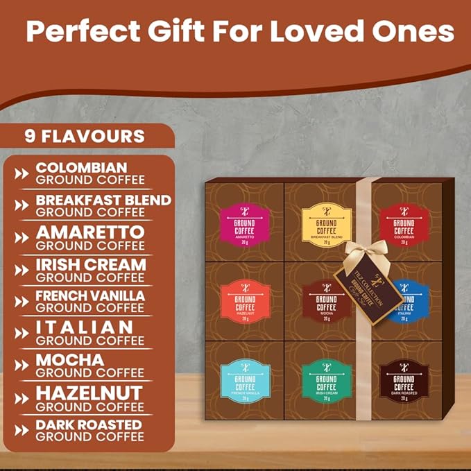 Coffee Gifts - Gourmet Coffee Gift Set |9 Ground Coffee Assortment Gift Set |Coffee Sampler Gift