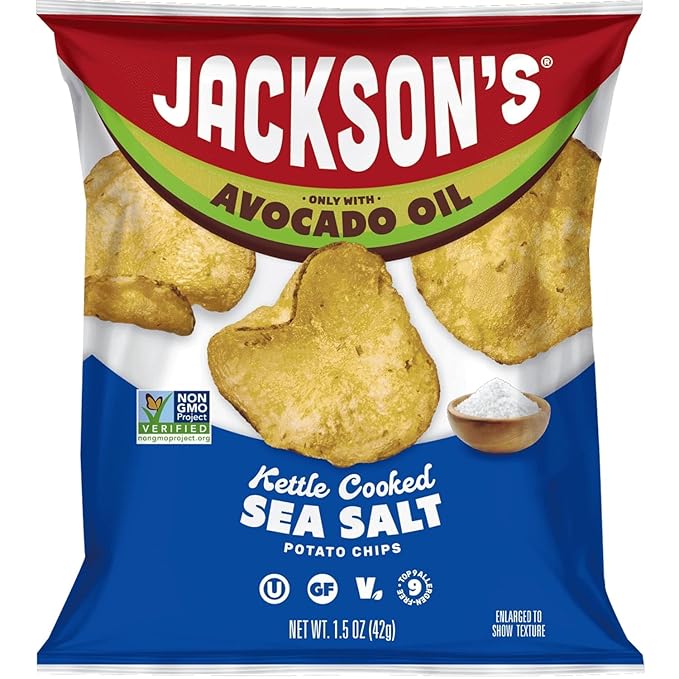 Jackson?™s Potato Classic Kettle Chips with Sea Salt (1.5oz, Pack of 28) - Made with Premium