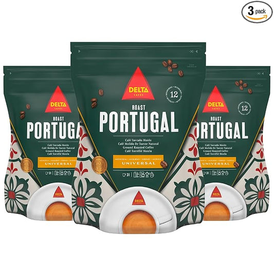 Delta Cafés Portugal Ground Coffee, Smooth and Delicious Medium Roast Coffee, Espresso Machine