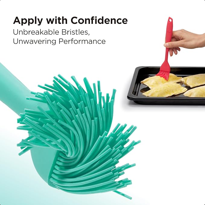 Kitchen Mama WaltzGrip Platinum Silicone Basting Pastry Brush: Set of 2 Heat-Resistant Brushes