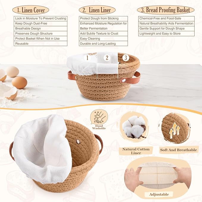 Banneton Bread Proofing Basket, Mini Bread Basket, Sourdough Bread Baking Supplies, Sourdough