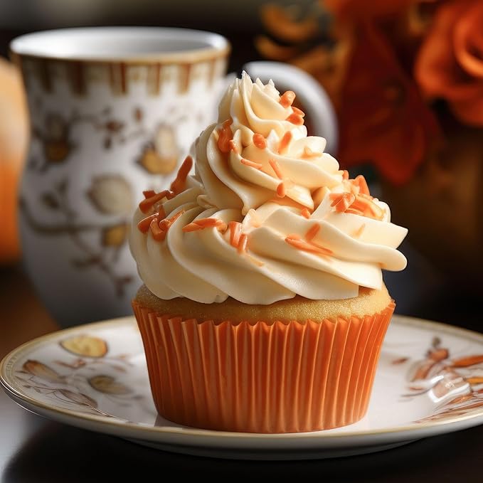 Whaline 600Pcs Terracotta Cupcake Liners Fall Color Orange Baking Cups Gradient Color Cupcake