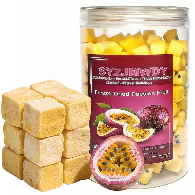 Premium Freeze-Dried Passion Fruit 7oz (199g) - 100%, No Sugar Added | for Tea, Smoothies, Baking &