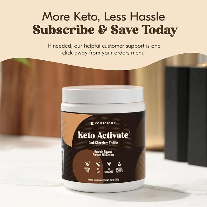 Dark Chocolate Truffle Exogenous Ketones Drink: Pure Keto Shake Powder with Chocolate Ketones |