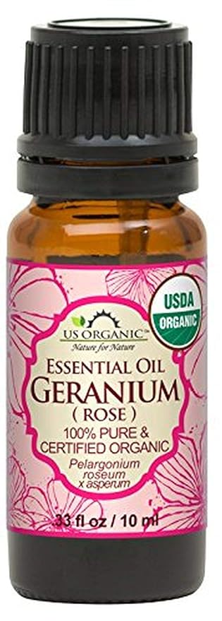 US Organic 100% Pure Rose Geranium Essential Oil (Sourced from South Africa) - USDA Certified