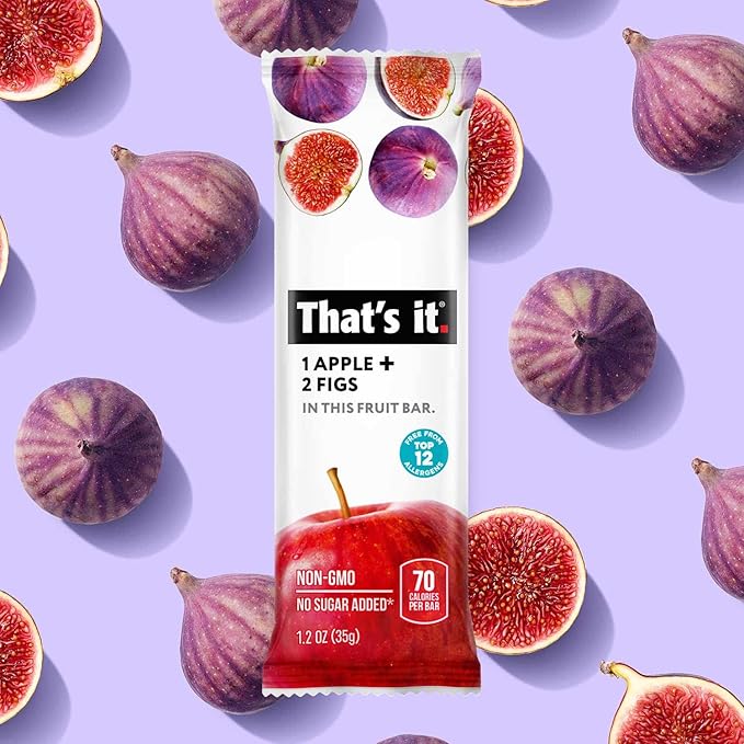 That's it. Apple + Fig Fruit Bars 100% All Natural, No Artificial Ingredients or Preservatives