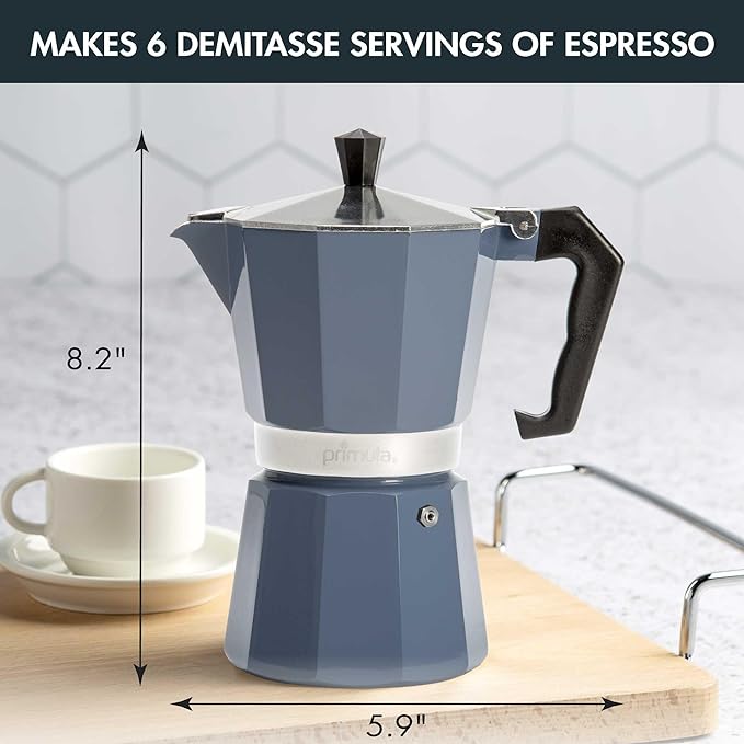 Primula Classic Stovetop Espresso and Coffee Maker, Moka Pot for Italian and Cuban Café Brewing