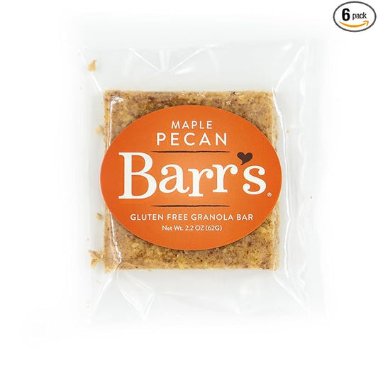 Mrs. Barr’s Natural Foods Granola Bars | Maple Pecan | Certified Organic Gluten Free Oats | Soft