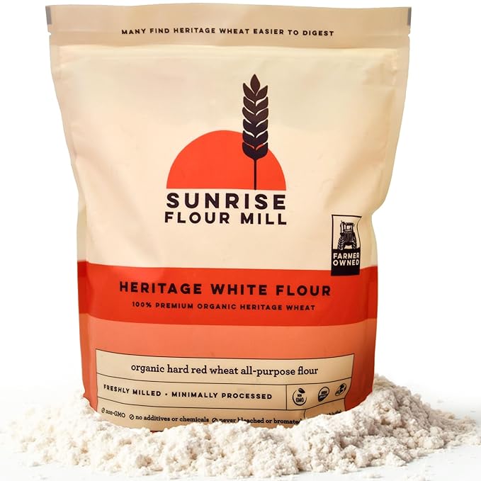 Sunrise Flour Mill Heritage Organic White Flour | USDA Organic All Purpose Flour Unbleached