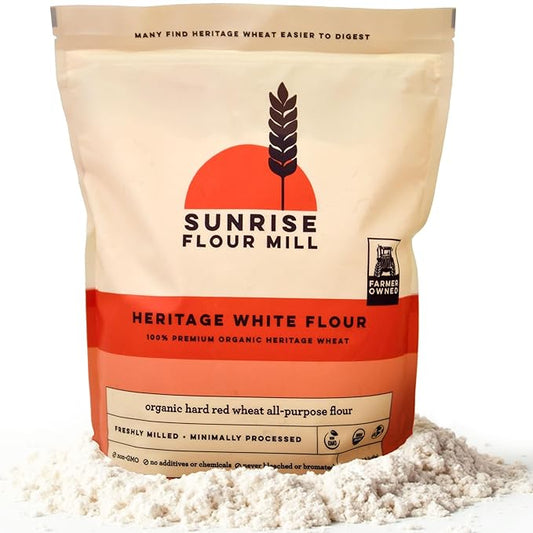 Sunrise Flour Mill Heritage Organic White Flour | USDA Organic All Purpose Flour Unbleached