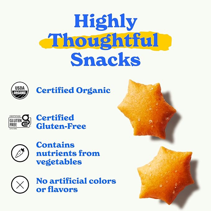 MadeGood Cheddar Star Puffed Crackers (6 Bags - 4.26 Oz Each) Gluten Free and Organic, Healthy