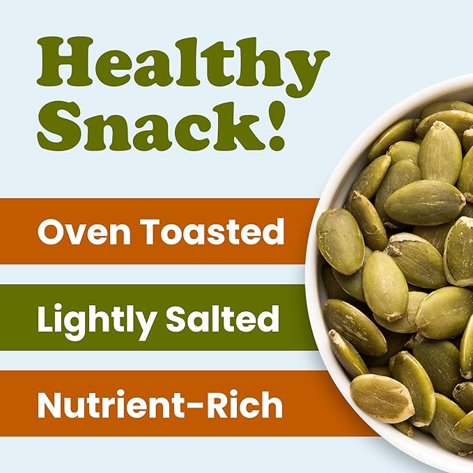 Food to Live Organic Dry Roasted Pumpkin Seed Kernels with Himalayan Salt, 8 Ounces Non-GMO, Oven