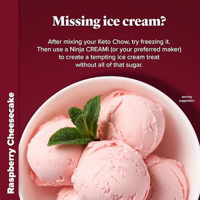 Keto Chow Raspberry Cheesecake | Keto Meal Replacement Shake Powder | Nutritionally Complete | Low