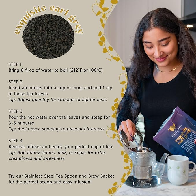 Earl Grey Tea, Organic Loose Leaf Black Tea ??Classic Bergamot & Citrus Flavor ??Boost Clarity &