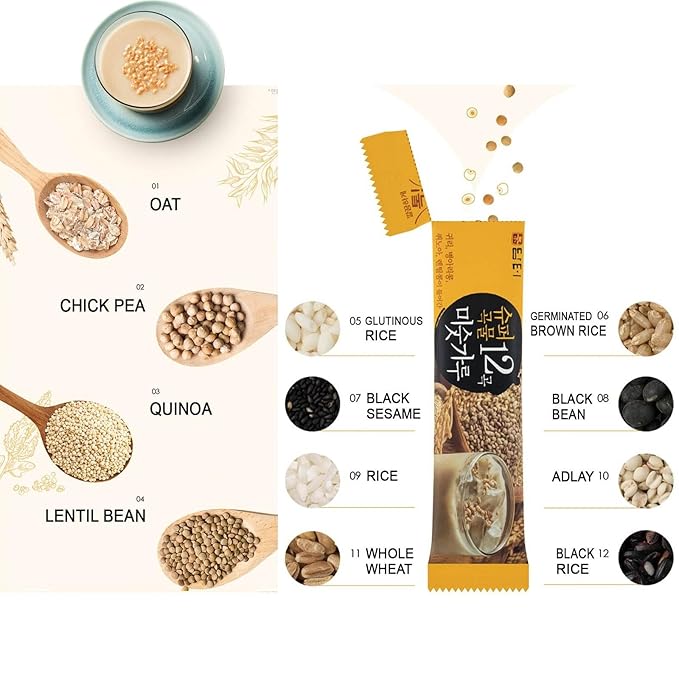 DAMTUH Walnut Almond Adlay Mixed Powder and Super 12 Grains Mixed Powder Misugaru Meal Replacement
