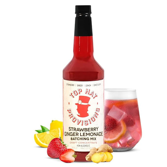 Top Hat Strawberry Ginger Lemonade Concentrate & Batching Mix – 32oz bottle