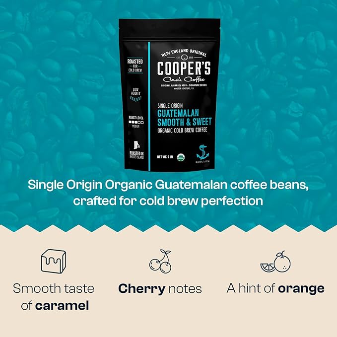 Organic Cold Brew Coffee - Guatemalan Coffee Beans Crafted For Cold Brewing - Ground, Medium Roast