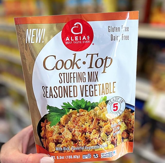 Aleia?셲 Gluten Free Cook Top Stuffing Mix ??Seasoned Vegetable, 5.5oz (3 Pack) ??Ready in 5 Minutes