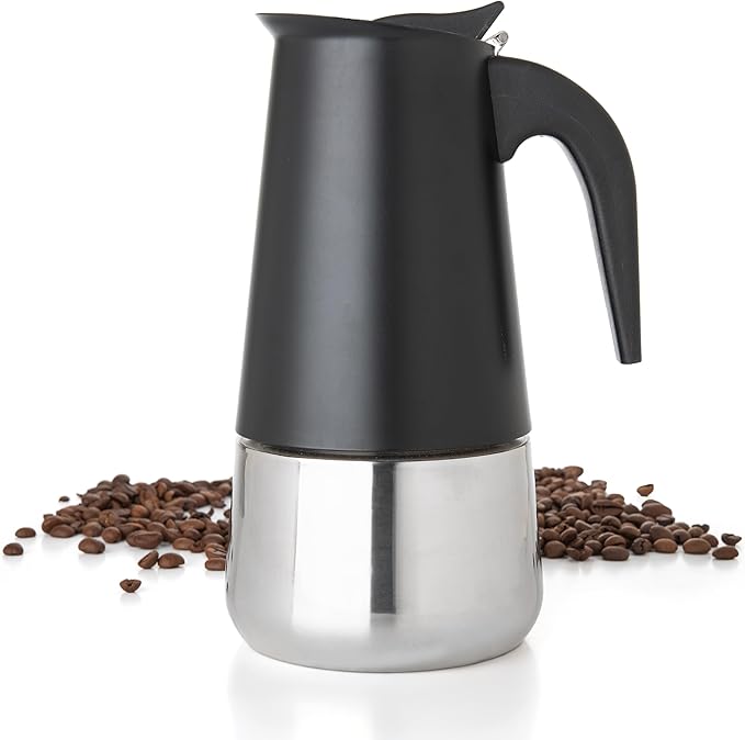 Mixpresso Black 9 Cup Greca Stovetop Espresso Pot 450ml/15oz, Moka Pot with Coffee Percolator