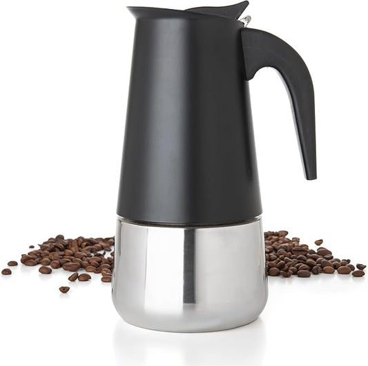 Mixpresso Black 9 Cup Greca Stovetop Espresso Pot 450ml/15oz, Moka Pot with Coffee Percolator