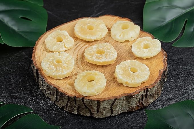 Anna and Sarah Dehydrated Pineapple Ring Slice 32 Oz, Low Sugar, NO SO2 (NO SULPHUR), Natural