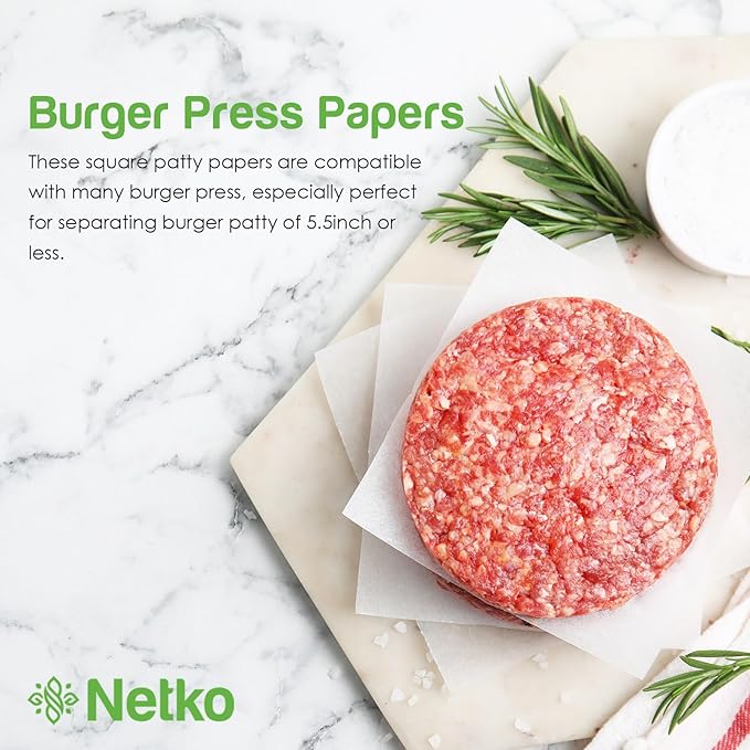 Patty Paper - Hamburger press Patty Paper Sheets 4.75x5" - 1000 Non stick Wax Burger Patty paper