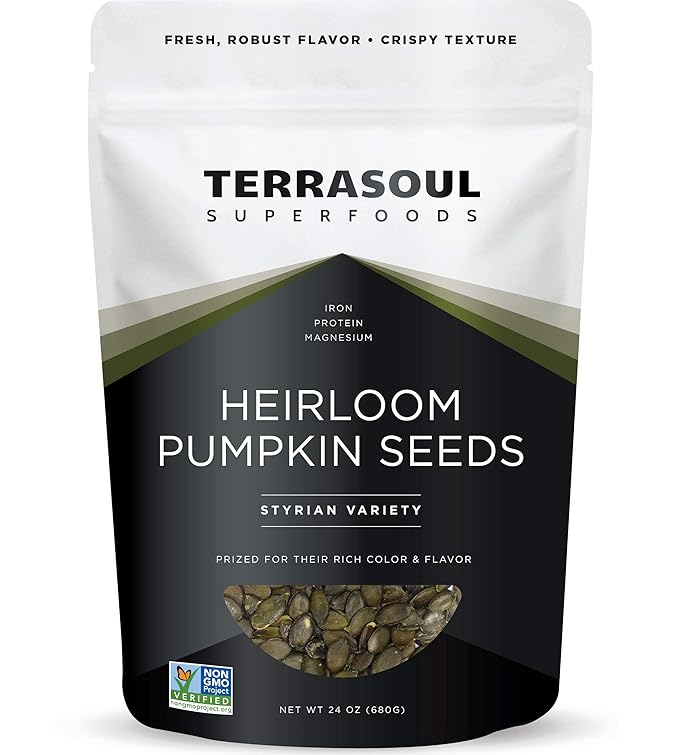 Terrasoul Superfoods Organic Heirloom Pumpkin Seeds, 1.5 Lbs - Sourced from Europe, Keto, Raw