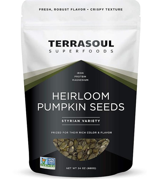 Terrasoul Superfoods Organic Heirloom Pumpkin Seeds, 1.5 Lbs - Sourced from Europe, Keto, Raw