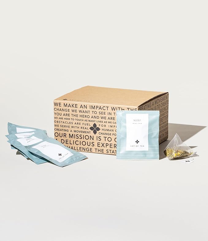 Art of Tea | Organic Sleep Tea (Chamomile Tea with Valerian and Spearmint) | 50 Count | Relaxtion