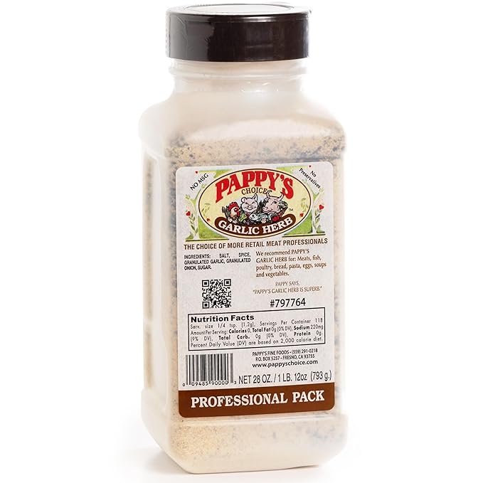 Pappy's Garlic & Herb Seasoning - Perfect for BBQ, Smoked Brisket, Steak, Chicken, Seafood, Veggies