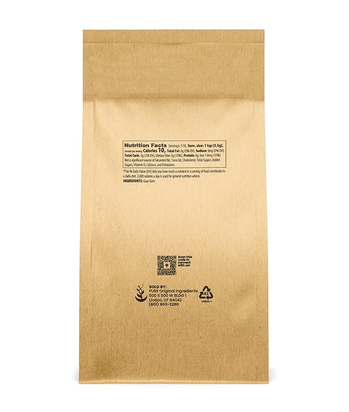Pure Original Ingredients Guar Gum (4lb) From Guar Beans, Food Grade, Gluten Free