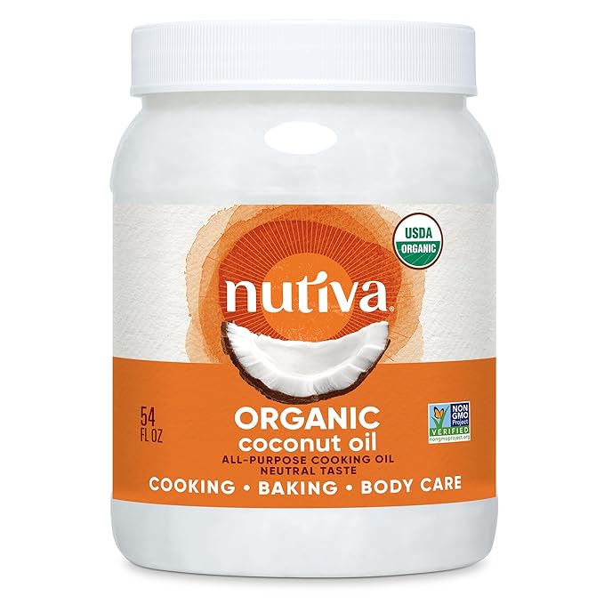 Nutiva Organic Steam-Refined Coconut Oil, 54 Fl Oz, USDA Organic, Non-GMO, Vegan, Keto, Paleo