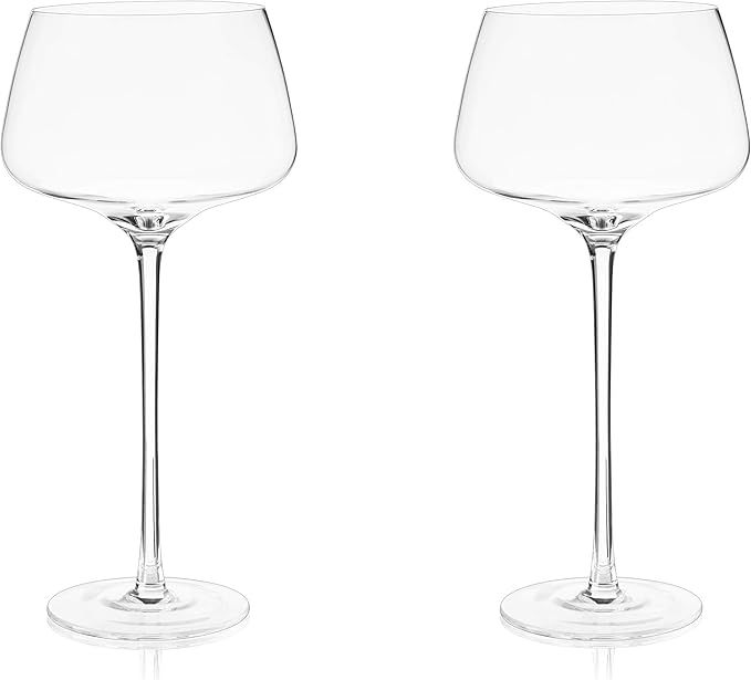 Viski Angled Stemmed Cocktail Glasses for Aperol Spritz, Campari Spritz, Tonic, Classic Cocktails