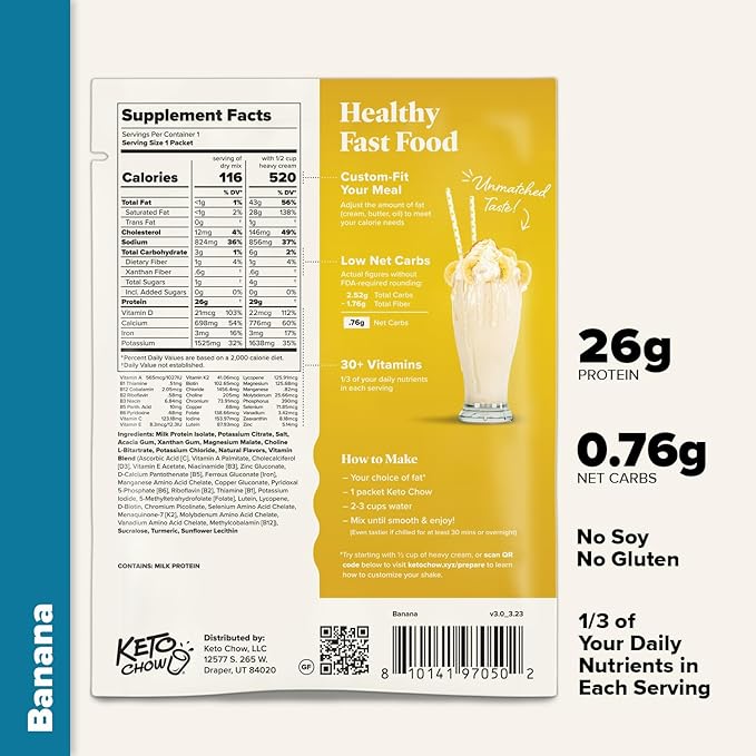 Keto Chow Elite Kit | Keto Meal Replacement Shake Powder | Nutritionally Complete | Low Carb Shakes