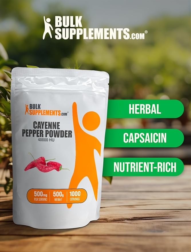 BulkSupplements.com Cayenne Pepper 40000 HU Powder - Capsaicin Supplements, Cayenne Pepper Powder