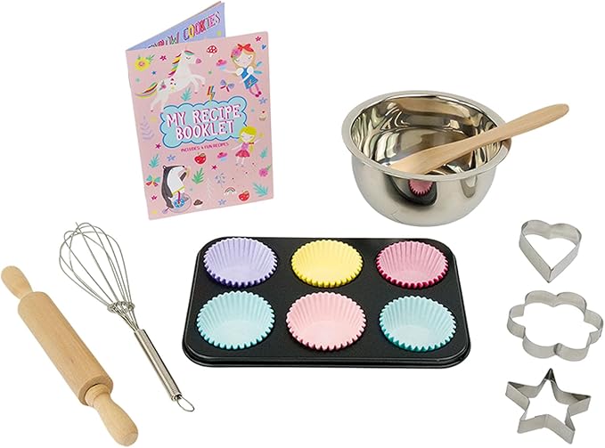 Floss and Rock Rainbow Fairy 10 Piece Baking Set, Box Measures 13.3-inches Length, Baking Tools